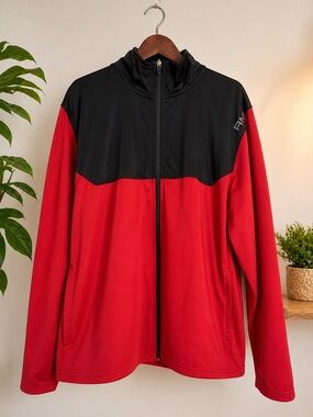 And1 Red and Black Zip-Up Performance Jacket